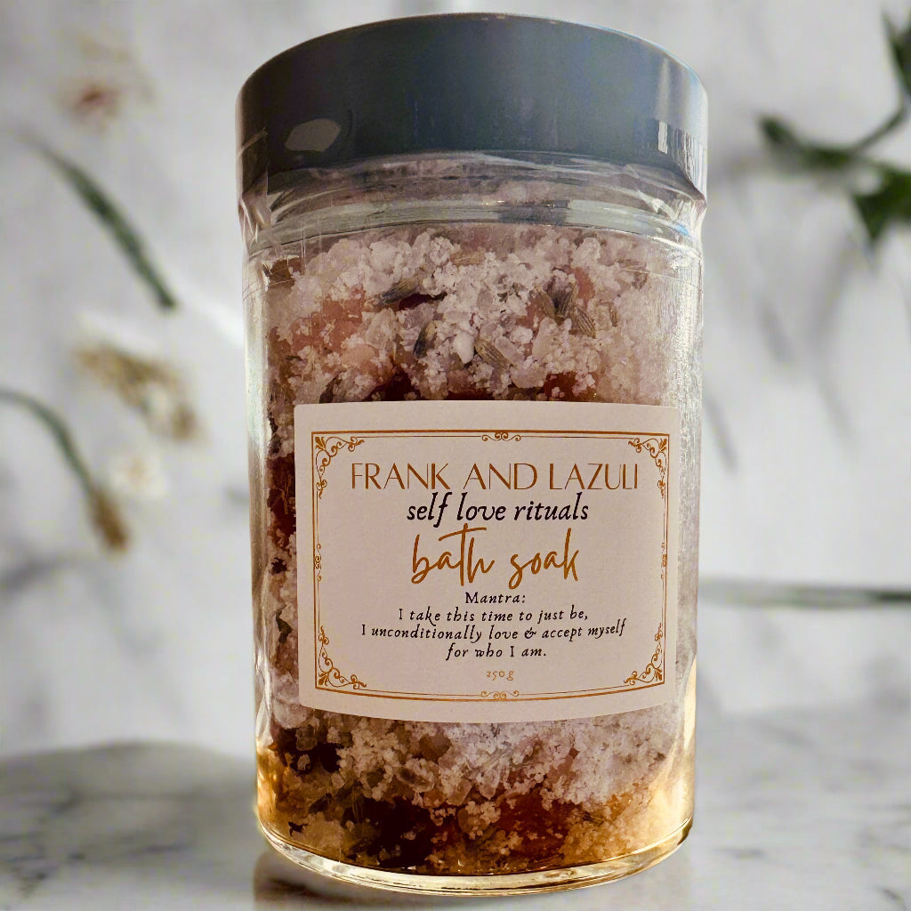 bath soak bath salts, bathing rituals, self love, epsom salts, magnesium