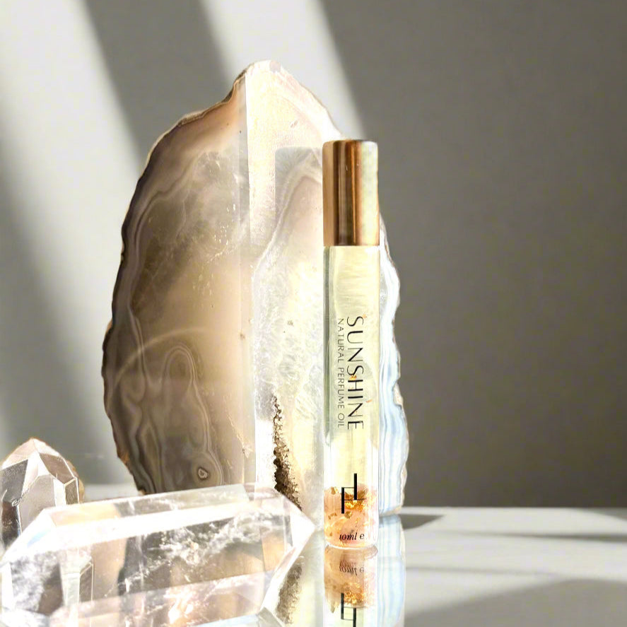 Crystal healing natural perfume infused with crystals